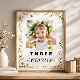Daisy Flower Party Backdrop Tapestry Poster