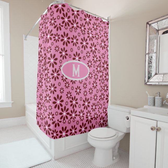 Daisy Flower Patern Customize Shower Curtain (In Situ)