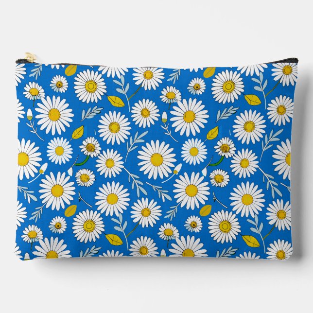 Daisy flower pattern accessory pouch (Front)