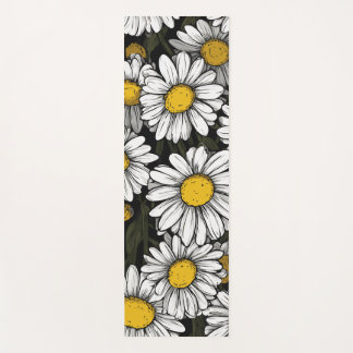 Daisy Flower Pattern Botanical Illustration Yoga Mat