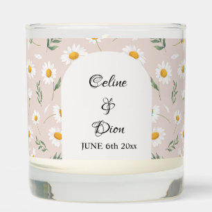 Daisy flower pattern candle