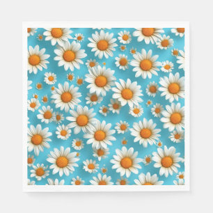 Daisy flower pattern napkins
