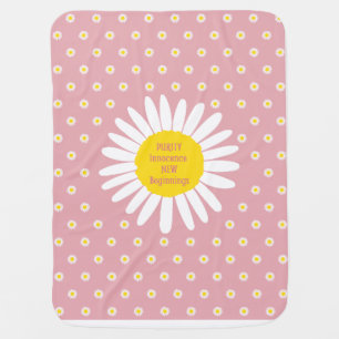 Daisy flower pattern - Purity, Innocence quote Baby Blanket