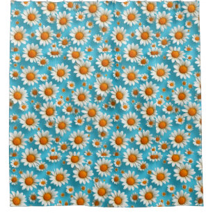 Daisy flower pattern shower curtain