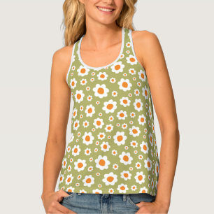 "Daisy" Flower Pattern Women's Tank Top