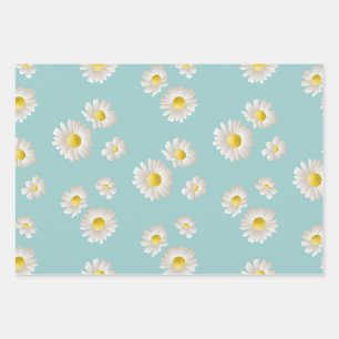 Daisy Flower Pattern Wrapping Paper Sheets