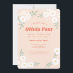 Daisy Flower Peach Music Festival Birthday Invitation<br><div class="desc">Daisy Flower Peach Music Festival Birthday Invitation</div>