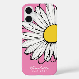 Daisy Flower Personalized Name iPhone 16 Case