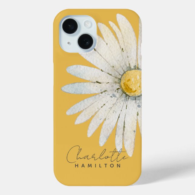 Daisy Flower Personalized Name Case-Mate iPhone Case (Back)