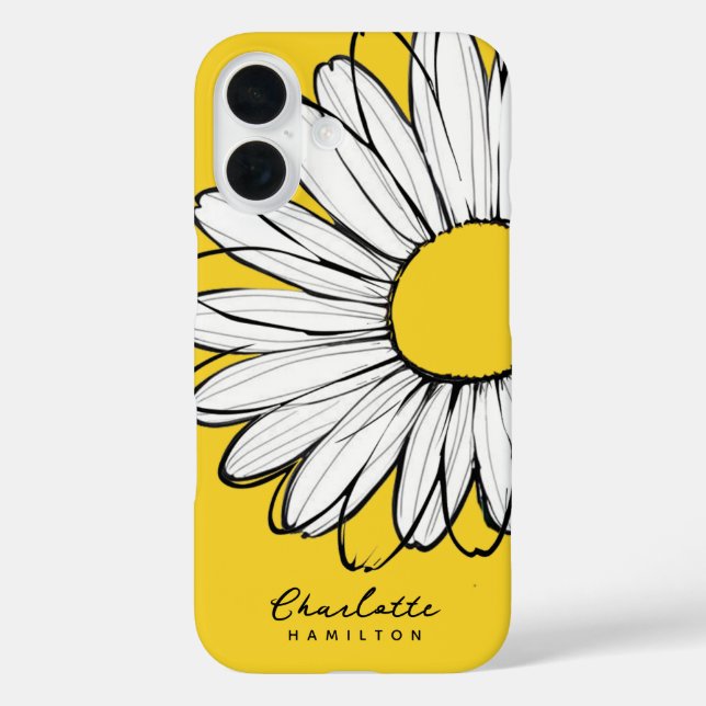 Daisy Flower Personalized Name Case-Mate iPhone Case (Back)