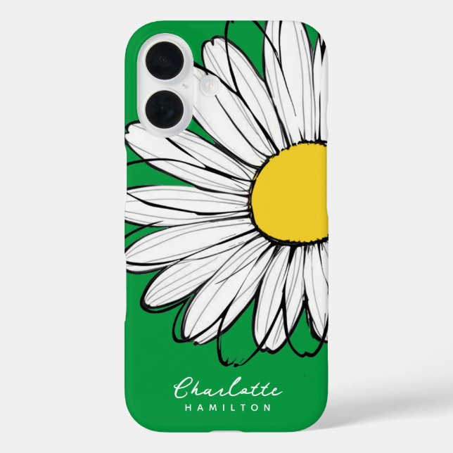 Daisy Flower Personalized Name Case-Mate iPhone Case (Back)