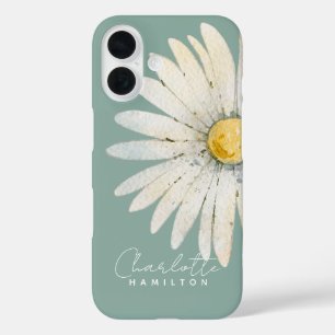 Daisy Flower Personalized Name iPhone 16 Case