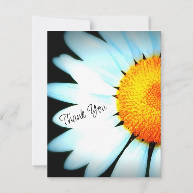 Daisy Flower Photo Thank You Card (Front)
