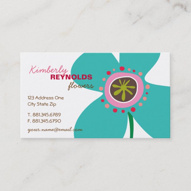 Daisy Flower Pop Fun Summer Daisies Whimsical Cute Business Card (Front)