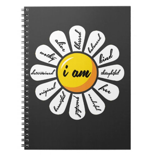 Daisy _ Flower Positive Affirmation Notebook