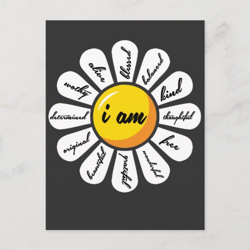 Daisy _ Flower Positive Affirmation Postcard