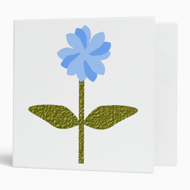 Daisy Flower Pretty Blue Avery Binder (Front/Inside)