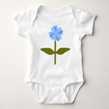 Daisy Flower Pretty Blue Baby Baby Bodysuit by Fallen_Angel_483 at Zazzle