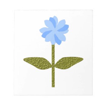 Daisy Flower Pretty Blue Notepad by Fallen_Angel_483 at Zazzle