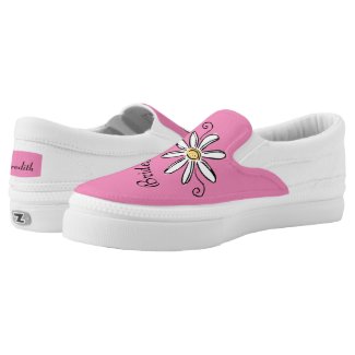 Daisy Flower Pretty Pink Bridesmaid Slip-On Sneakers