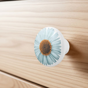 Daisy Flower Print Knob, Bring a Touch of Whimsy t Ceramic Knob