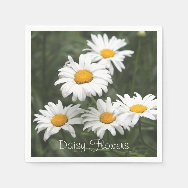 Daisy Flower Print Paper Napkins (Front)