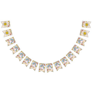 Daisy Flower Rainbow First Birthday Bunting Flags