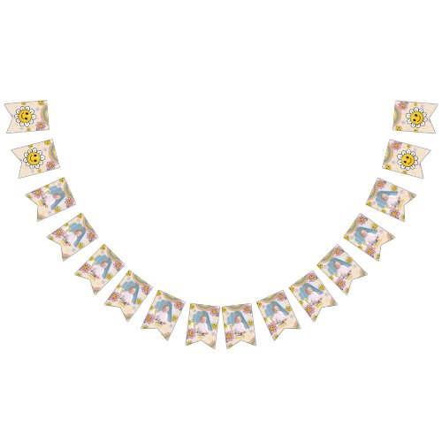 Daisy Flower Rainbow First Birthday Bunting Flags