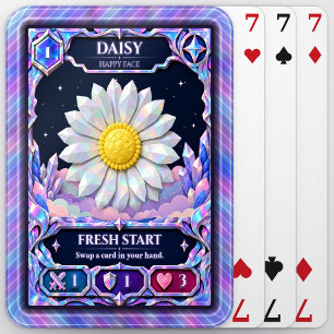 Daisy Flower, Rainbow Foil Art Poker Cards