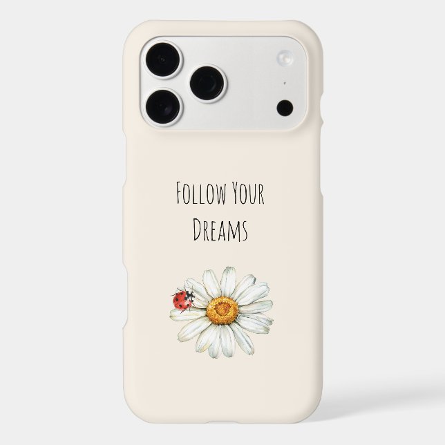 Daisy Flower Red Black Ladybug iPhone Case (Back)