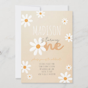 Daisy Flower Retro Birthday Party Invitation