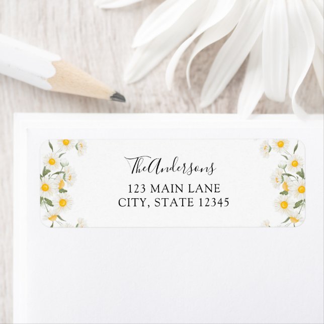 Daisy Flower Return Address Label (Insitu)