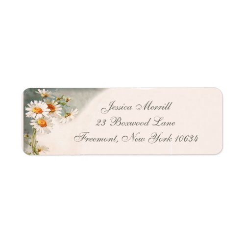 Daisy Flower Return Address Labels