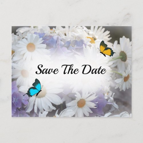 Daisy Flower Save The Date Postcard