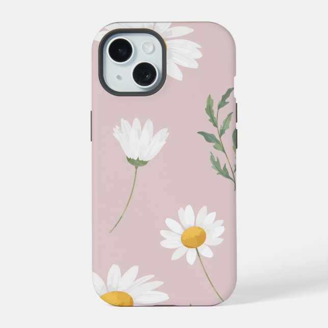 Daisy Flower Seamless Pattern Iphone Case (Back)