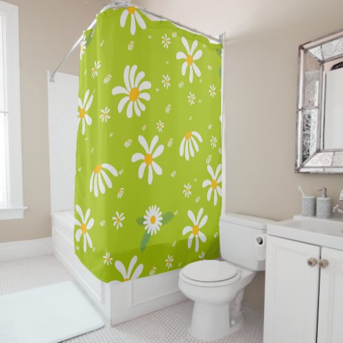 Daisy flower shower curtain