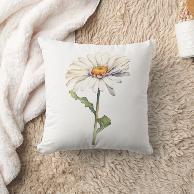 Daisy Flower Throw Pillow (Blanket)