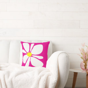 Daisy Flower Throw Pillow