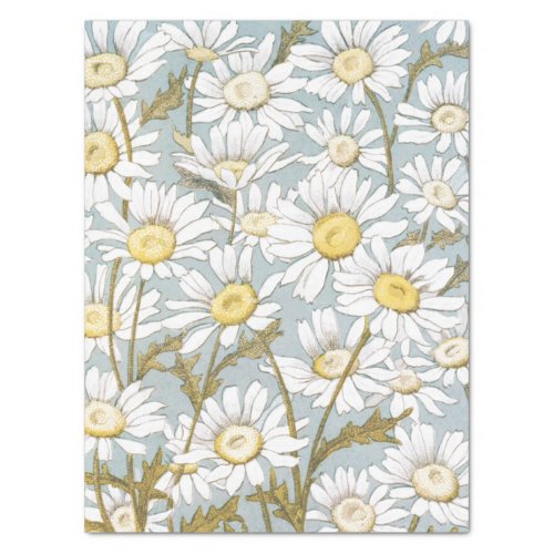 Daisy Flower Vintage Decoupage Blue  Tissue Paper