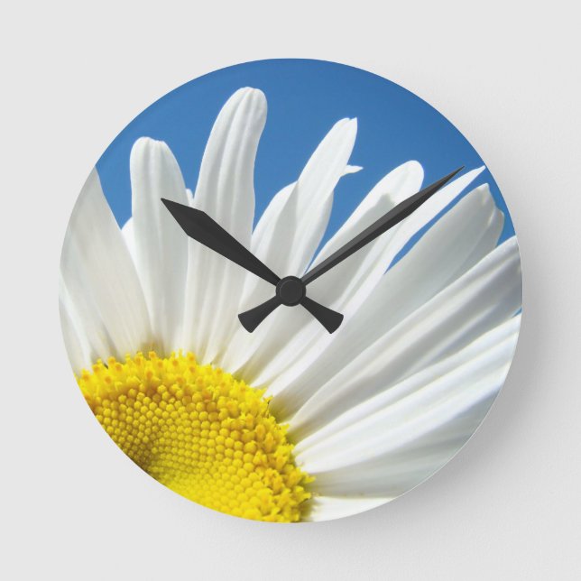 Daisy Flower Wall Clock Designer Personalized gift (Front)