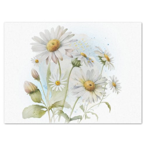 Daisy Flower Watercolor Tissue Paper