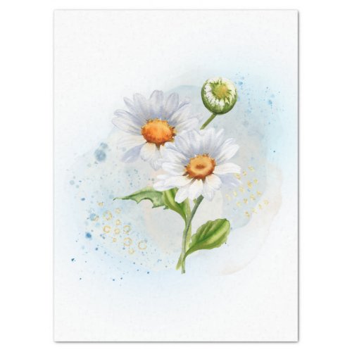 Daisy Flower Watercolor Tissue Paper