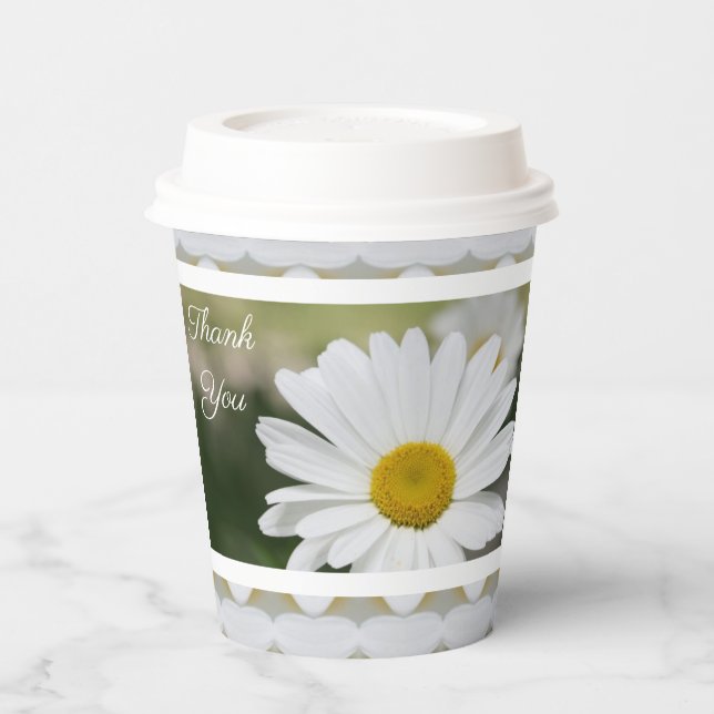 Daisy Flower With Pattern Paper Cups (Left)