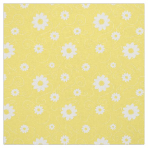 Daisy Flower Yellow White Summer Pattern Fabric