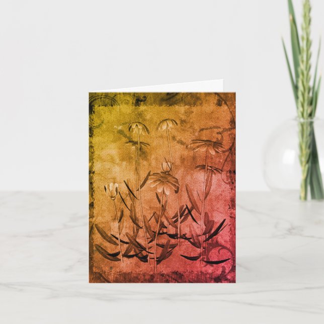 Daisy Flowers Abstract Customizable Note Card (Front)