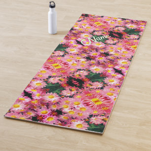 Daisy Flowers And Bumble Bee Personalized Yoga Mat