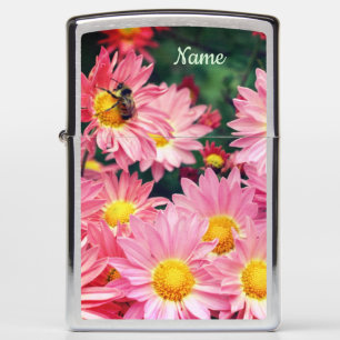Daisy Flowers And Bumble Bee Personalized Zippo Lighter
