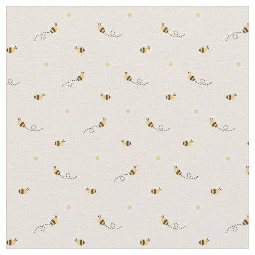 Daisy Flowers and Honey Bees Fabric