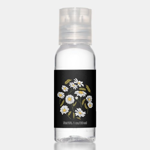 Daisy flowers and leaves design hand sanitizer