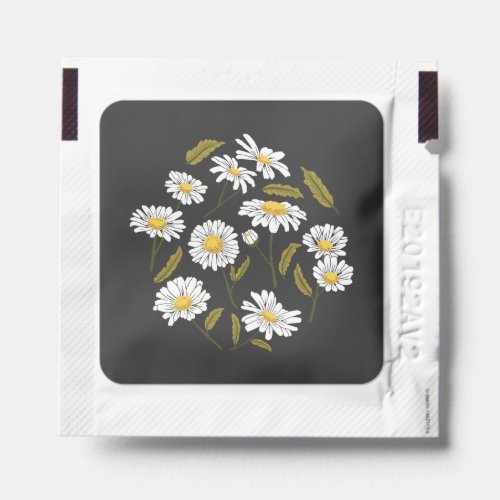 Daisy flowers and leaves design hand sanitizer packet